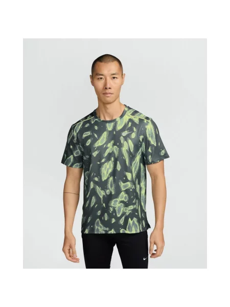 Koszulka z krótkim rękawem Nike Miler UV Dri-FIT limonkowy ciemnoszary S zielony