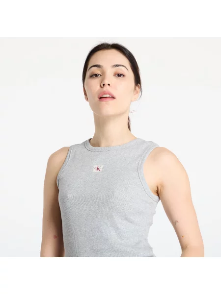 Tank top Calvin Klein Jeans A Woven Label Tank Top Gray XS bílé