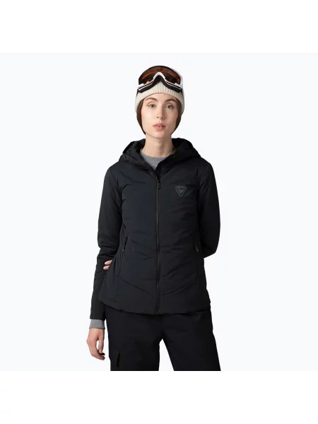 Női bélelt kabát Rossignol Opside Hoodie black Opside Hoodie fekete