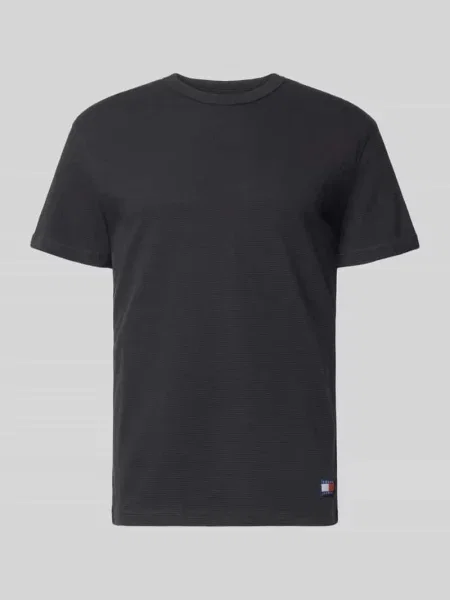 Krój regular fit t-shirt z mieszanki bawełny Tommy Jeans czarny