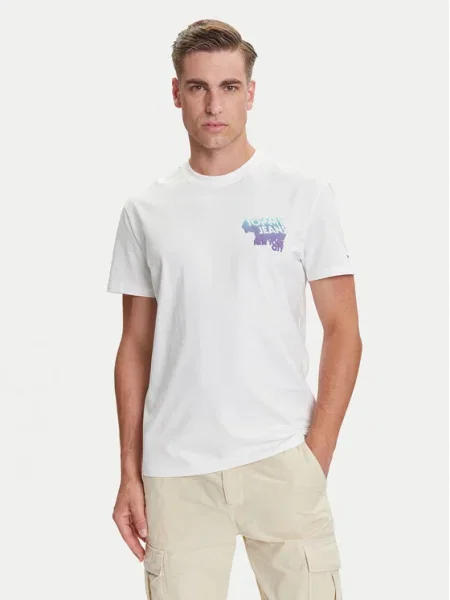 Тениска Tommy Jeans с принт бяло