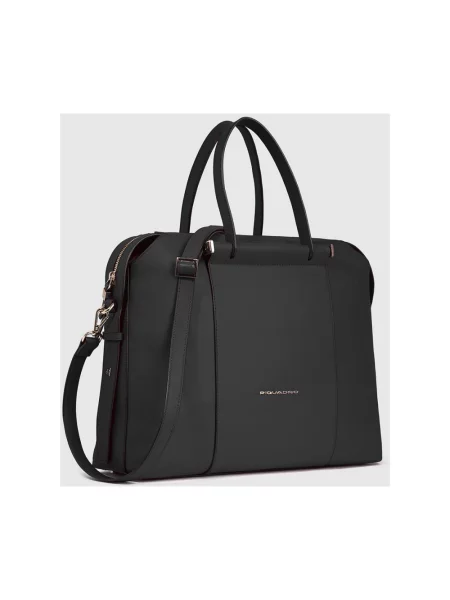 Torebka skórzana Piquadro skórzana czarna