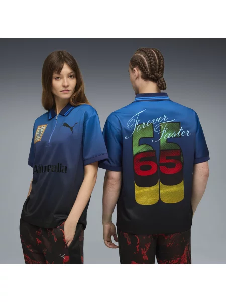 Koszulka polo unisex PUMA x AHLUWALIA o luźnym kroju Odzież S niebieski