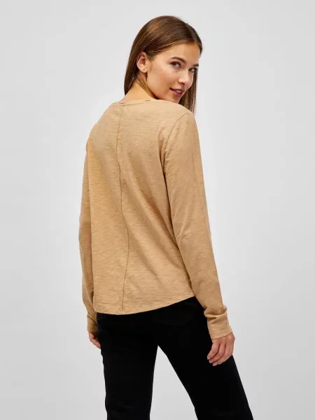 T-SHIRT KOSZULKA Z DŁUGIM RĘKAWEM GAP LONGSLEEVE 1 beżowa