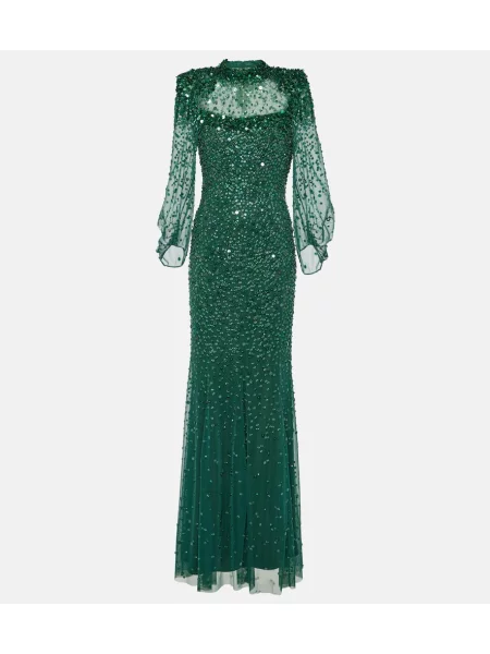 Rochie Jenny Packham din tul verde