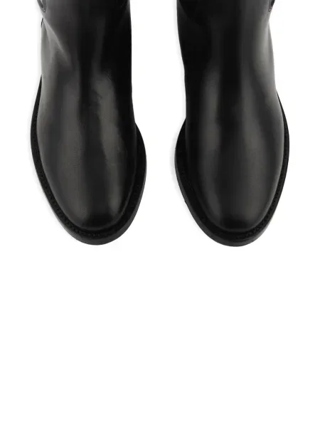 Botine Paul Warmer din piele cu cataramă cu bretele negru