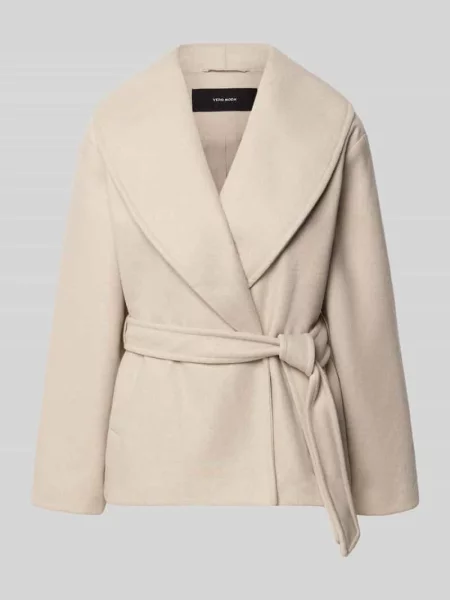 Krój regular fit krótki płaszcz z wiązanym paskiem model ANNE' Vero Moda