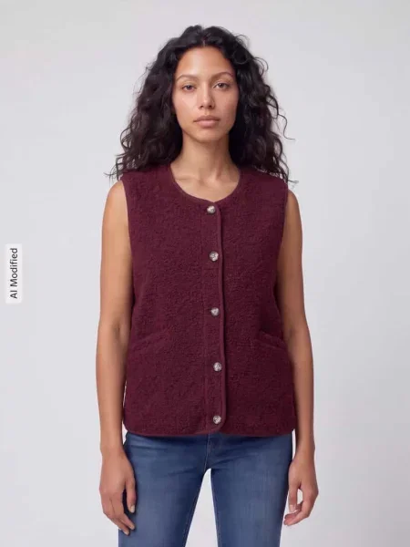 Kamizelka w stylu teddy w kroju regular fit model BABY' Only