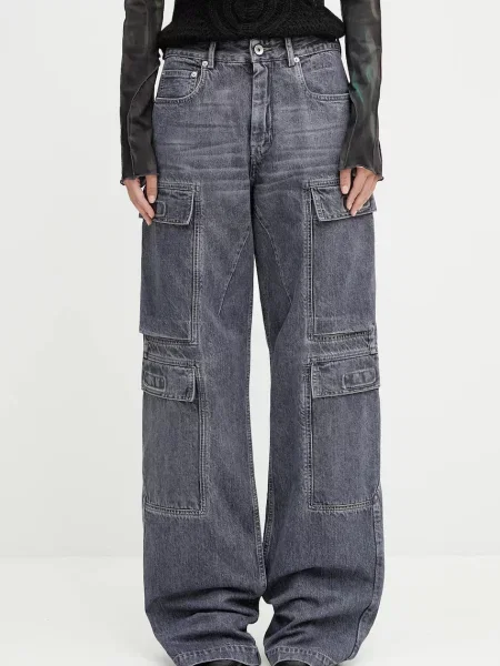 Rick Owens DRKSHDW blugi din Double Cargo medium waist