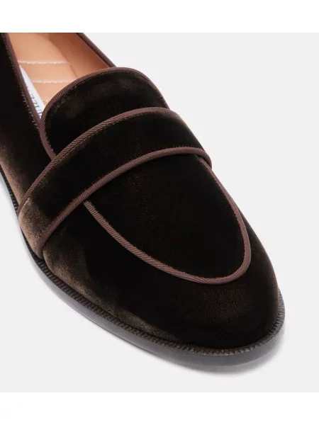 Zamatové loafersy Aquazzura hnedá