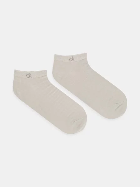 Чорапи Calvin Klein 2 чифта бежово
