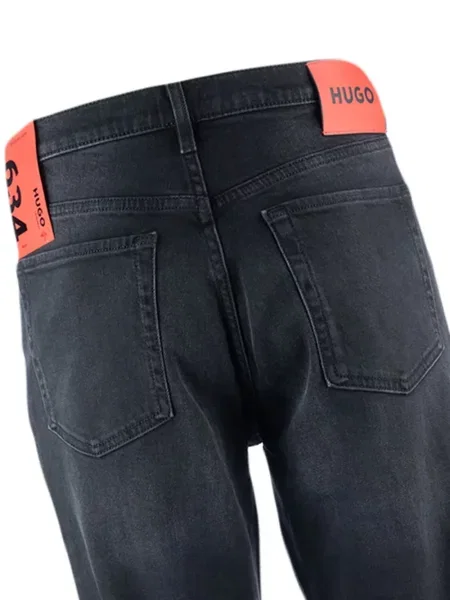 Blugi conici Hugo conici cu autograf negru