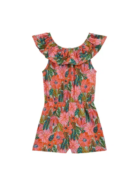 WE Fashion Salopetă închis / verde închis / portocaliu mandarină / roz deschis albastru