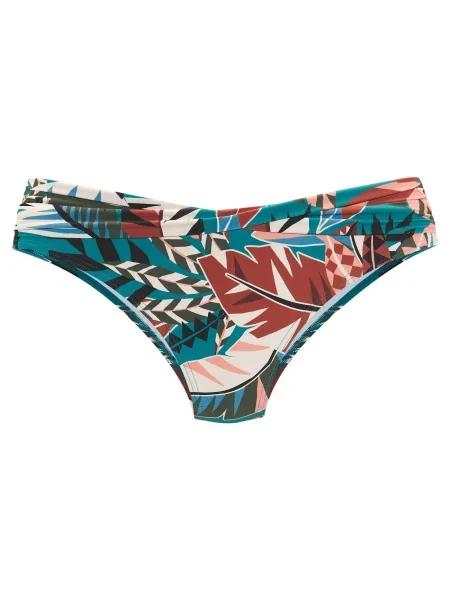 BUFFALO Slip costum de baie fildeş / cyan / maro ruginiu negru