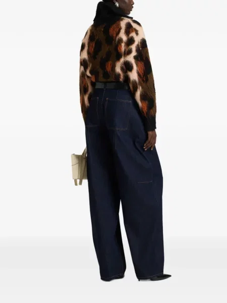 Pulover Givenchy cu model leopard din jacard negru