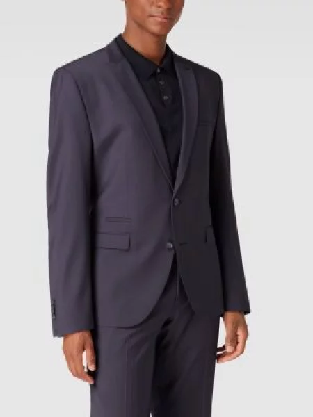 Marynarka zapinana na 2 o kroju slim fit z dodatkiem streczu model ‘CiCastello’ ‘CIPOWERSTRETCH’ Cinque granatowa