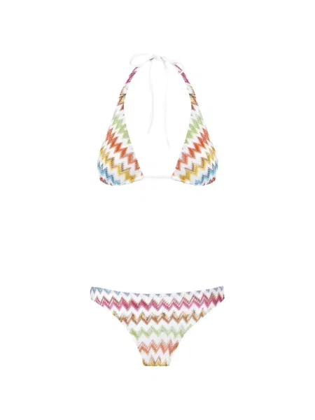 Bikini Missoni cu legături alb