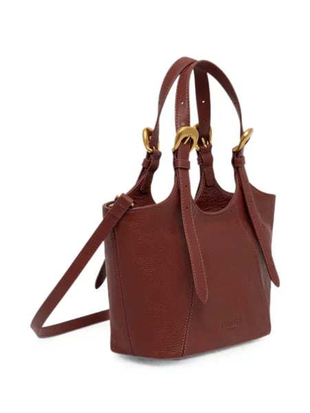Kožna shopper torbica Twinset sa kopčom crvena