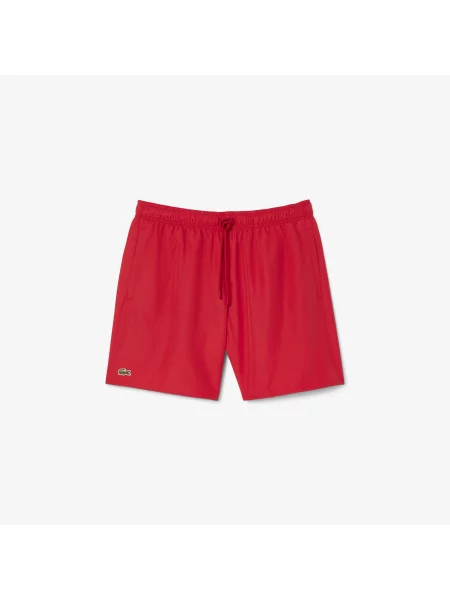 Lacoste Monochromatyczne Kąpielówki Średniej Długości czerwony