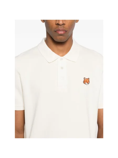 Koszulka polo Maison Kitsune beżowa