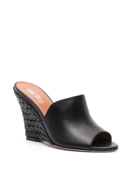 Papuci tip mules Paris Texas din piele negru