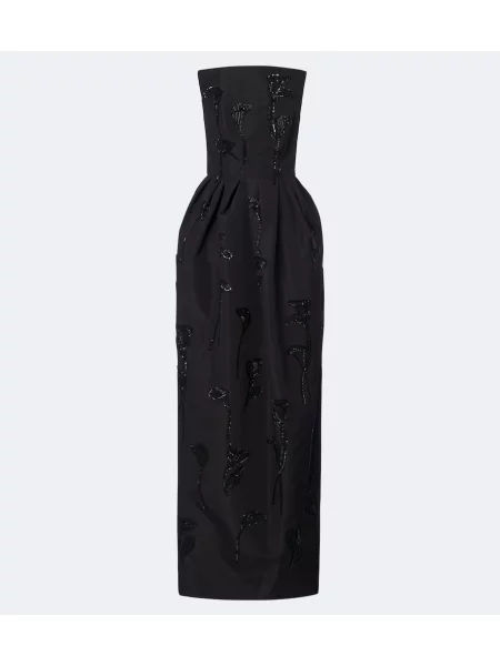 Rochie Carolina Herrera de mătase fără bretele negru