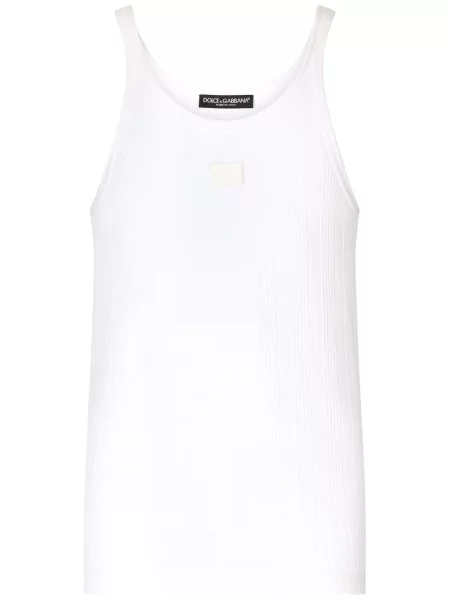 Žebrovaná košile Dolce & Gabbana s autogramem bílá