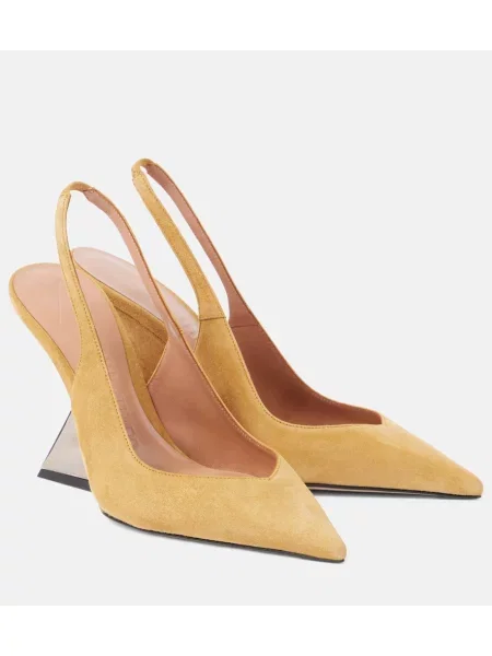 Pantofi cu toc The Attico din piele de căprioară bej