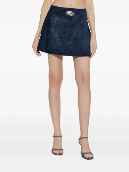 Fustă din denim Diesel albastru