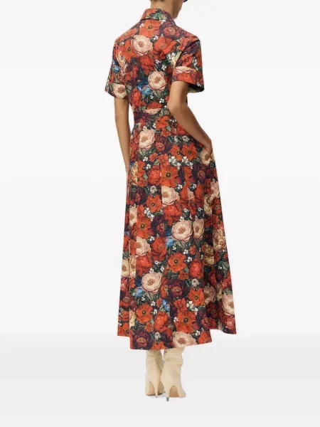 Rochie Adam Lippes cu model floral cu imagine roșu