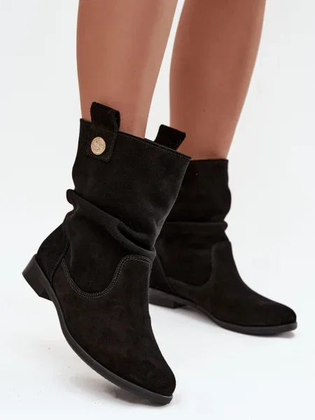 Čevlji do gležnjev Zazoo iz semiša črna