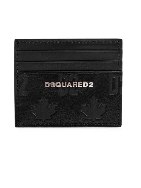 Portfel Dsquared2 skórzany z logo czarny