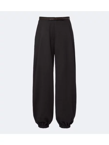 Cu centură pantaloni Max Mara de lână maro