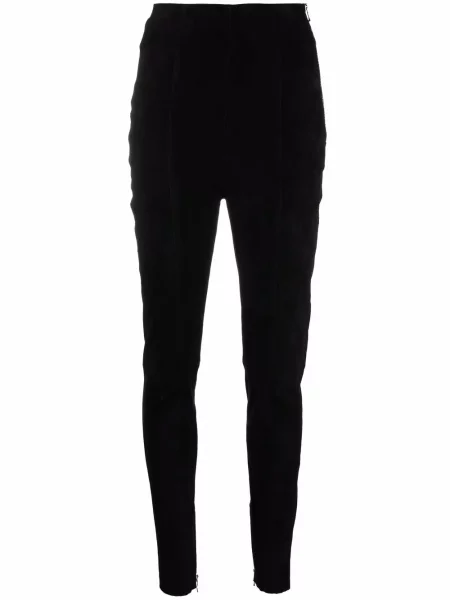 Pantaloni Balmain de catifea cord negru