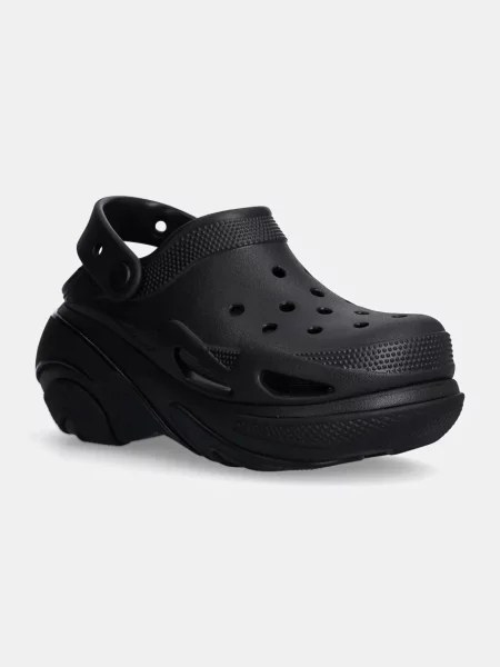 Crocs papuci Bubble Crush Clog femei cu platforma negru