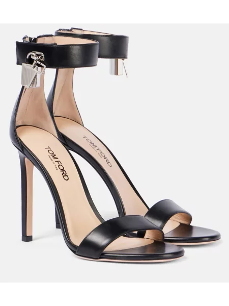 Кожени сандали Tom Ford черно