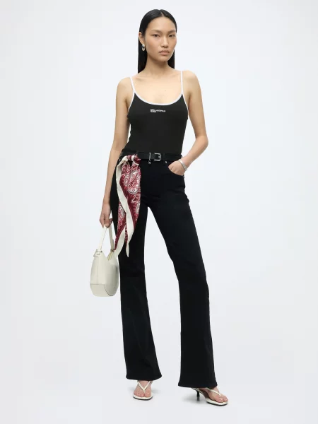 KARL LAGERFELD JEANS Košeľové body / biela čierna