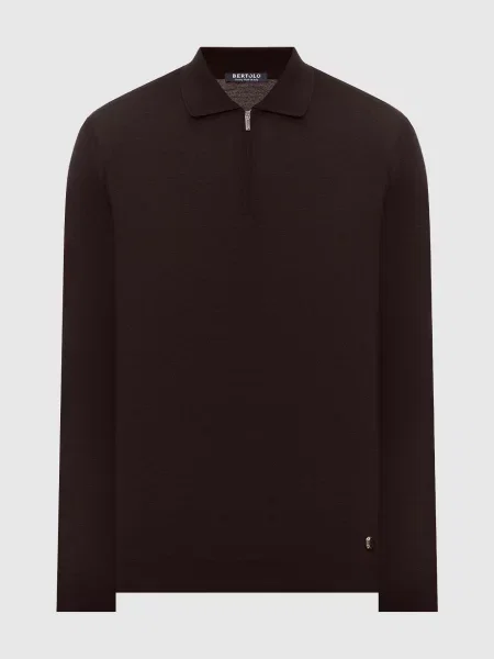 Шерстяное поло Bertolo Cashmere коричневое