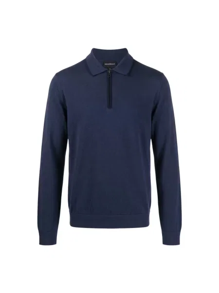 Koszula Emporio Armani wełniana niebieska