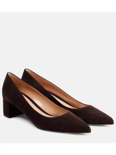 Pantofi cu toc Gianvito Rossi din piele de căprioară maro