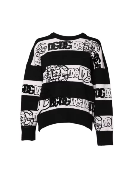 Sweter Dolce And Gabbana z logo czarny
