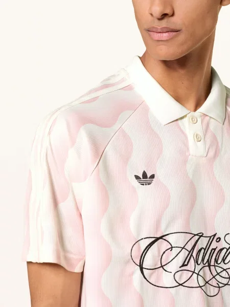 Adidas Originals Jerseyové Polo Tričko / tmavě hnědá / krémová růžová