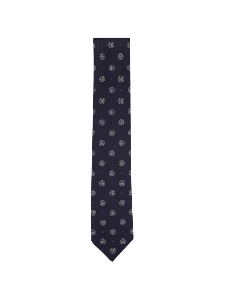 Cravată Zegna cu imagine cu imprimeu geometric albastru