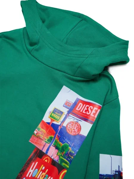 Bluza z kapturem dziecięca Diesel zielona
