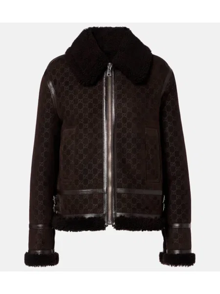 Usnjena jakna Gucci rjava