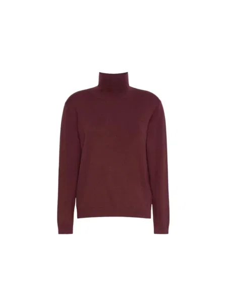 Sweter z golfem Weekend Max Mara wełniany do golfa czerwony