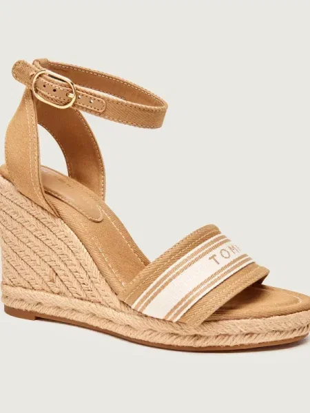Tommy Hilfiger Espadrile High Wedge Espad Webbing bej