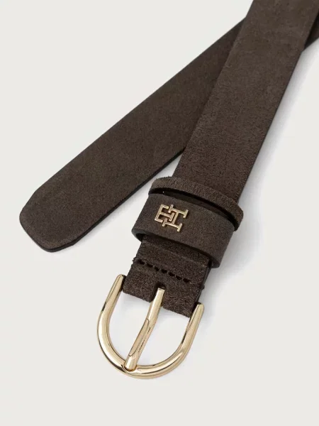 Tommy Hilfiger curea pentru femei din piele întoarsă gri