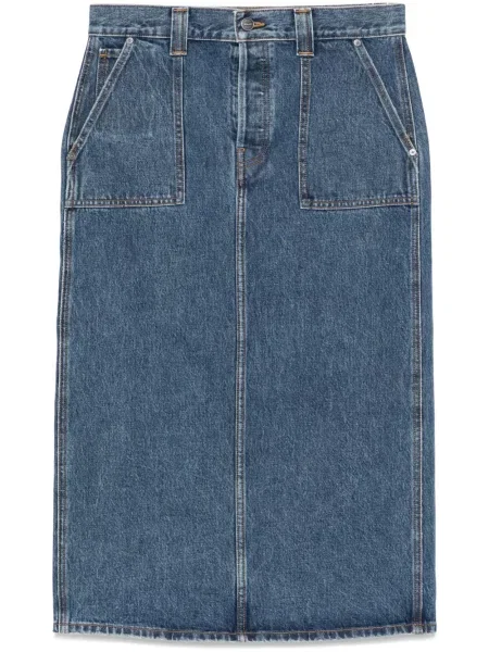 Sukienka midi Khaite do kolan garniturowa niebieska