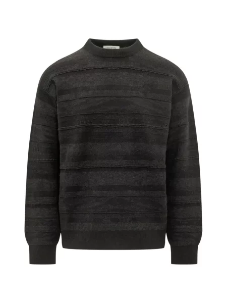 Pulover Laneus cu decolteu rotund negru